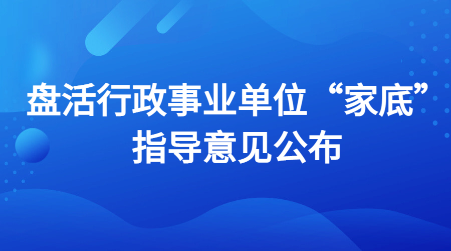 盘活行政事业单位“家底” 指导意见公布