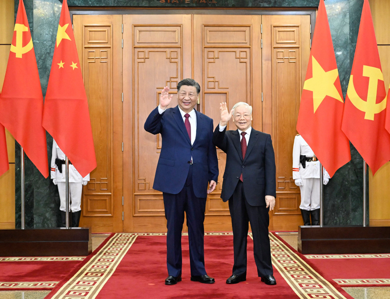 习近平同越共中央总书记阮富仲举行会谈 习近平同越共中央总书记阮富仲举行会谈